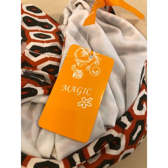 Magic Maxi Dress Women Small Red Geometric Sleeveless Stretch Boho Casual - Picture 8 of 12